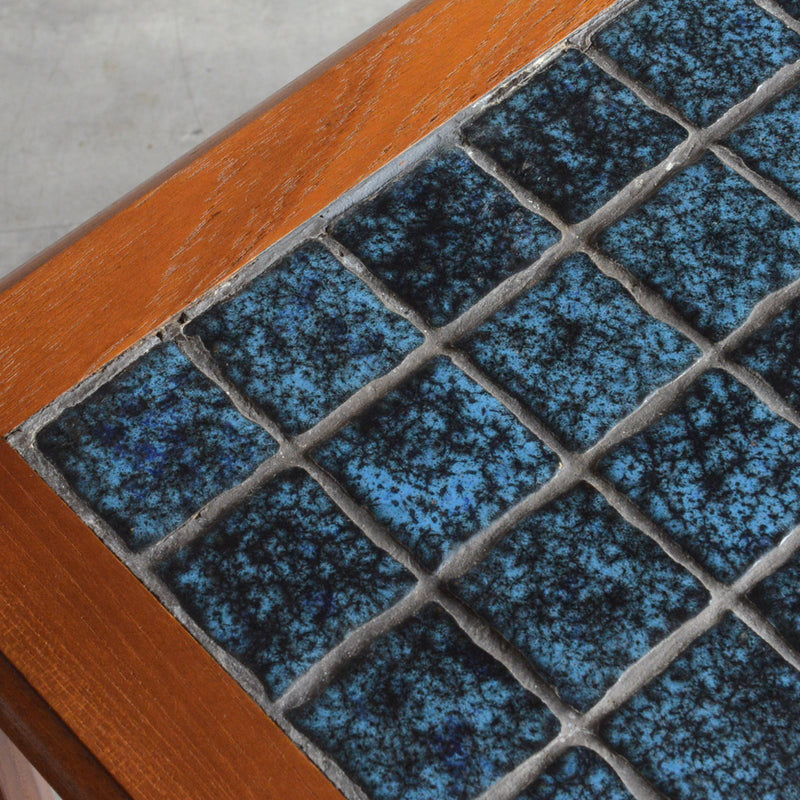 デンマークヴィンテージ ブルータイル チーク ローテーブル 8-61