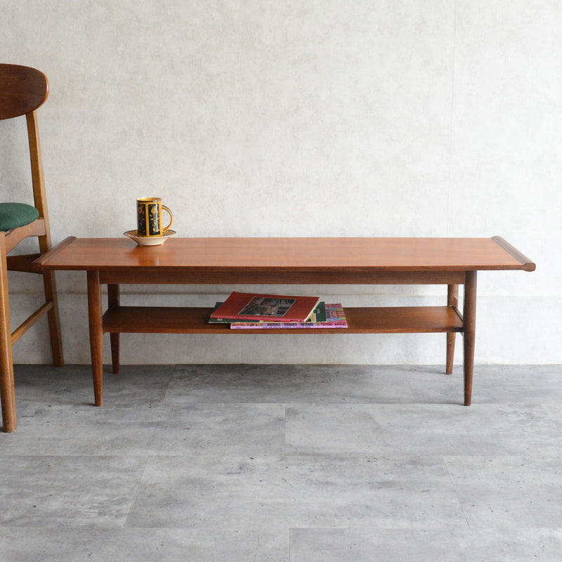 Myer メイヤー  ミッドセンチュリー チーク ローテーブル 54(天板剝離再塗装済)