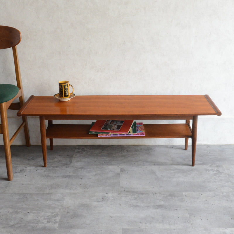 Myer メイヤー  ミッドセンチュリー チーク ローテーブル 54(天板剝離再塗装済)