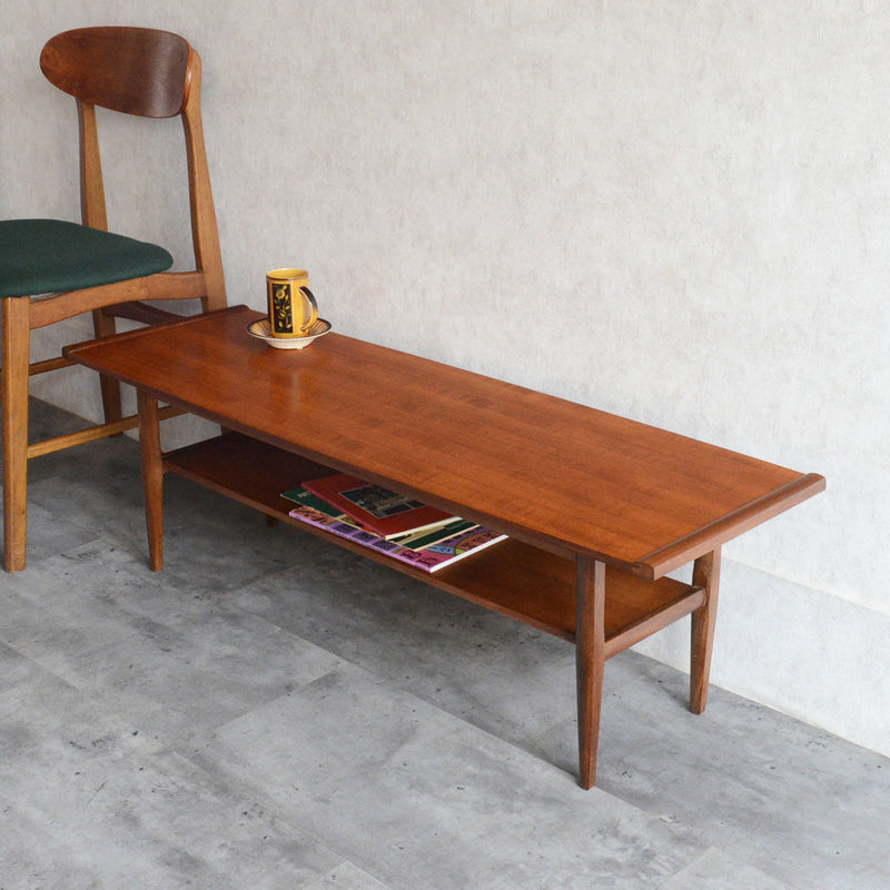 Myer メイヤー  ミッドセンチュリー チーク ローテーブル 54(天板剝離再塗装済)