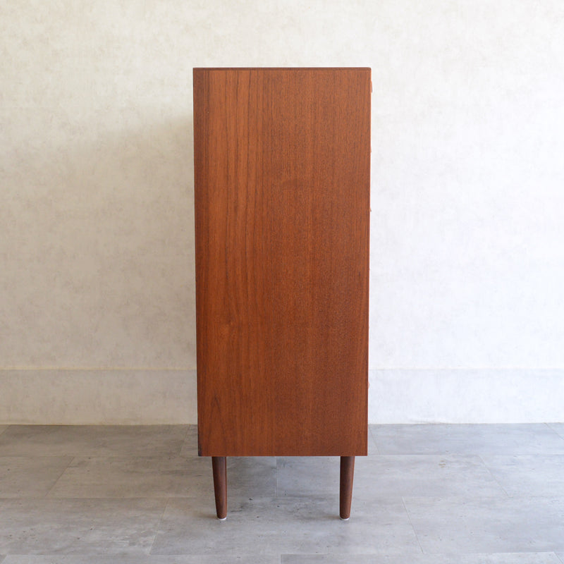 デンマークヴィンテージ  チーク 6段 チェスト 鍵付 C-4