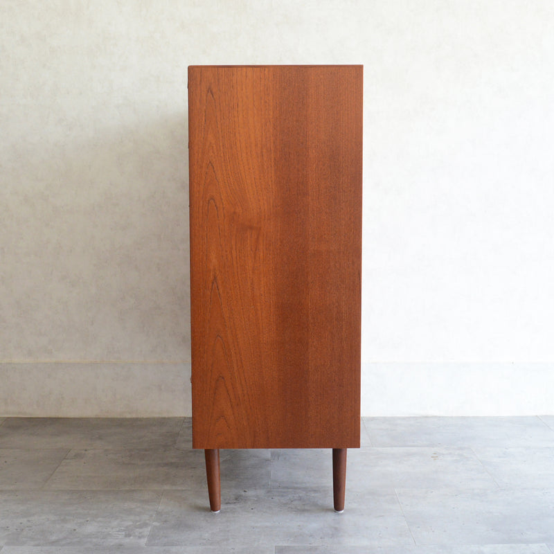 デンマークヴィンテージ  チーク 6段 チェスト 鍵付 C-4