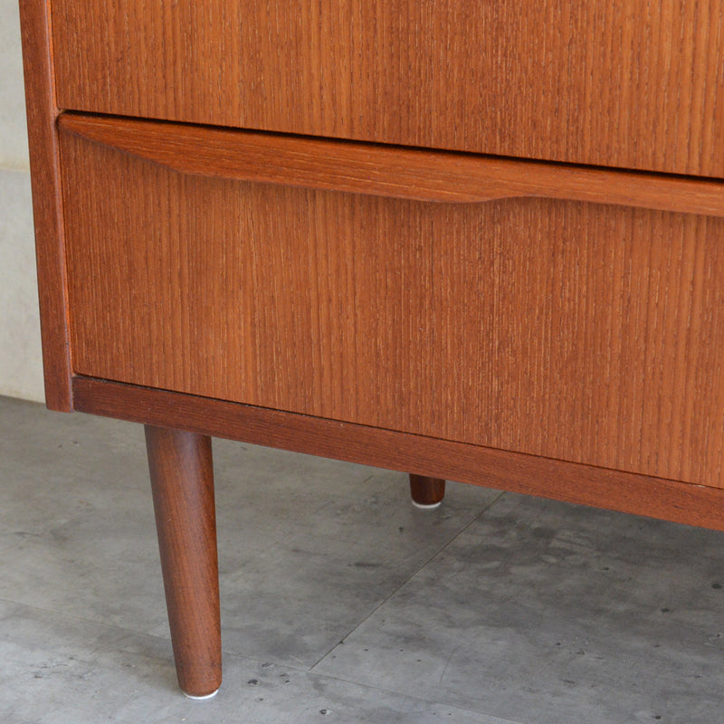 デンマークヴィンテージ  チーク 6段 チェスト 鍵付 C-4