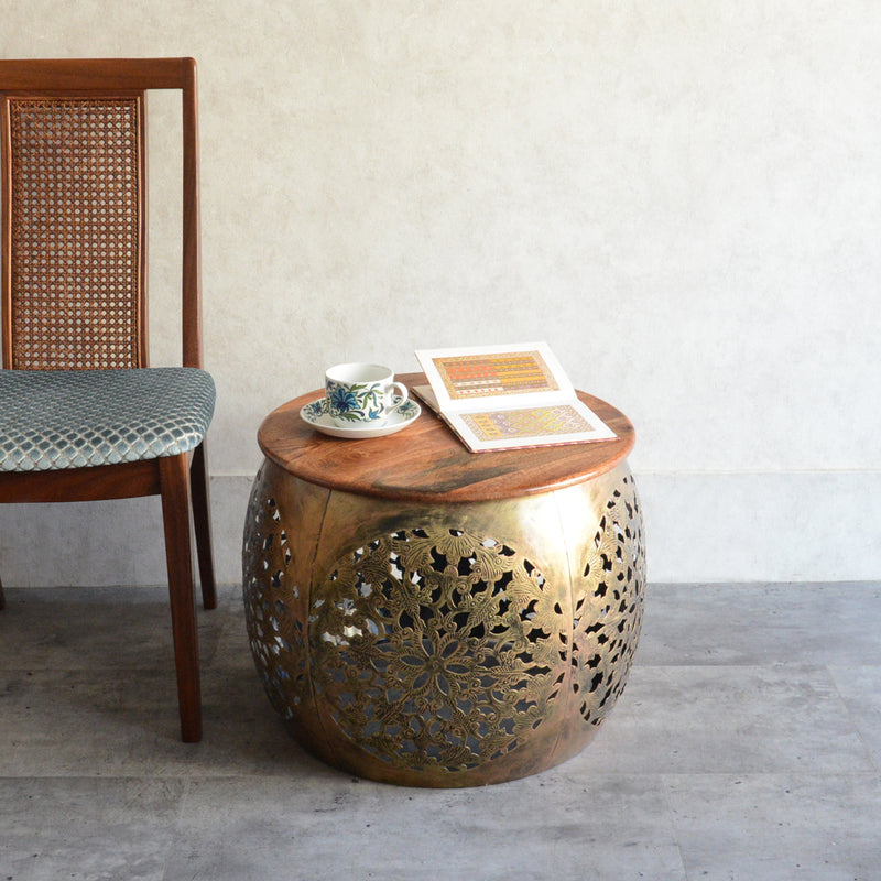 マンゴーウッド　サイドテ-ブルM/フラワースタンド(花台)