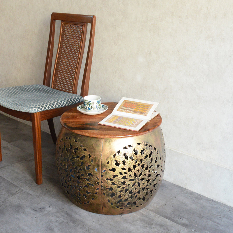 マンゴーウッド　サイドテ-ブルM/フラワースタンド(花台)