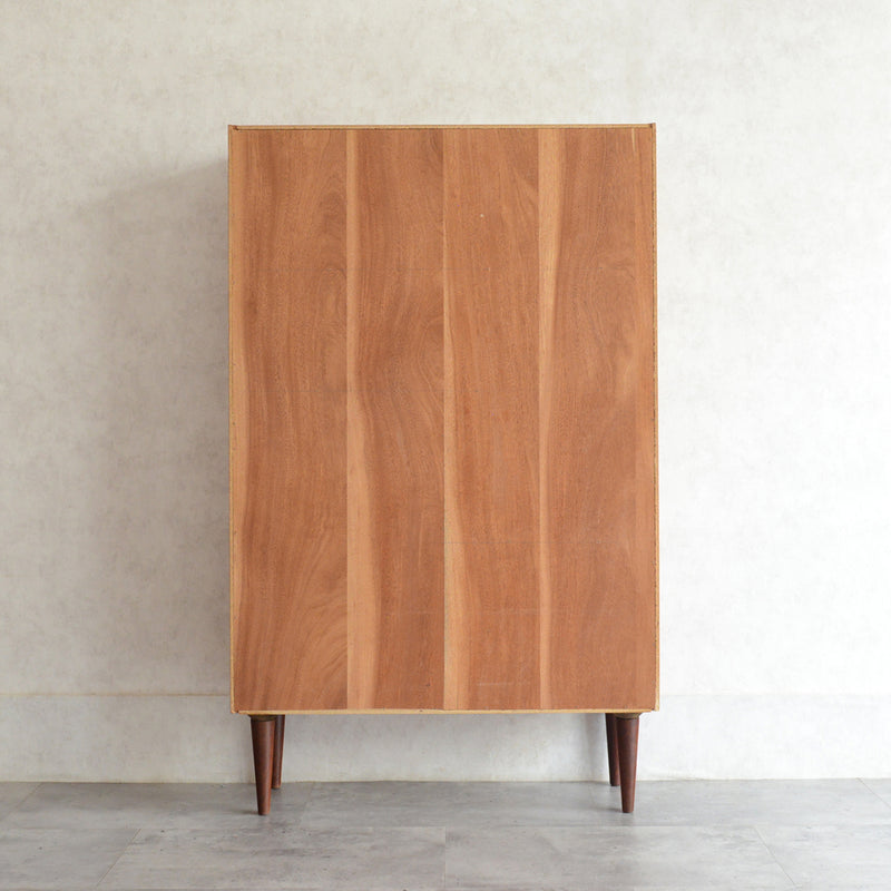 デンマークヴィンテージ　チーク3段 扉付ディスプレイシェルフ8-55