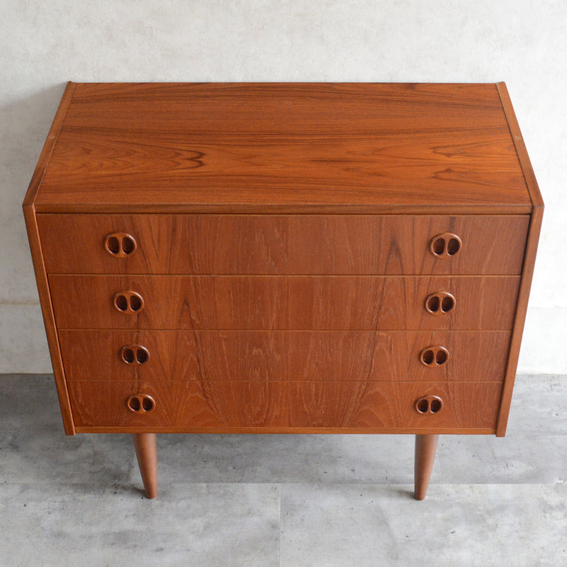 デンマーク ヴィンテージ  チーク 4段チェスト 5-64