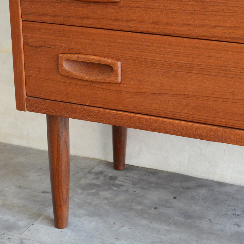 デンマークヴィンテージ  チーク５段スモールチェスト D-７