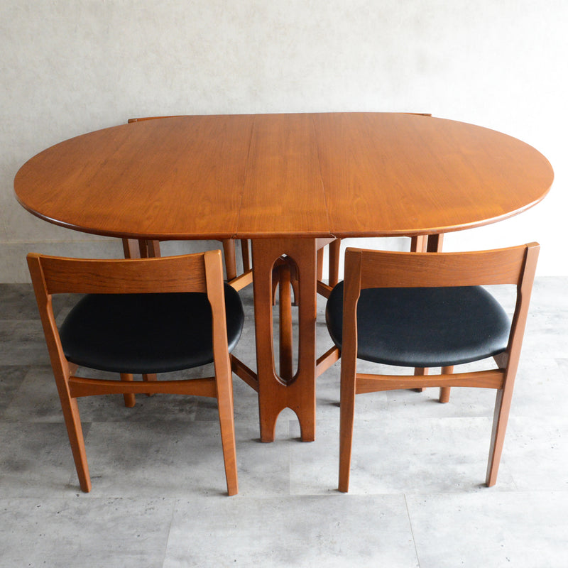 Jentique ジェンティーク　ゲートレッグテーブル28（オーバル・天板剝離再塗装済）