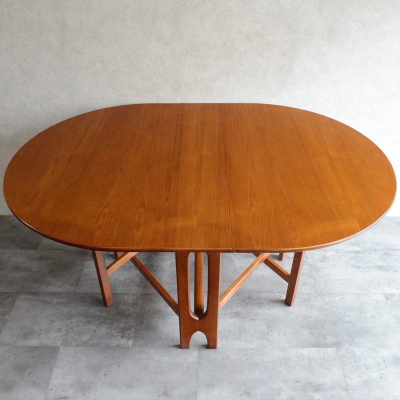 Jentique ジェンティーク　ゲートレッグテーブル28（オーバル・天板剝離再塗装済）