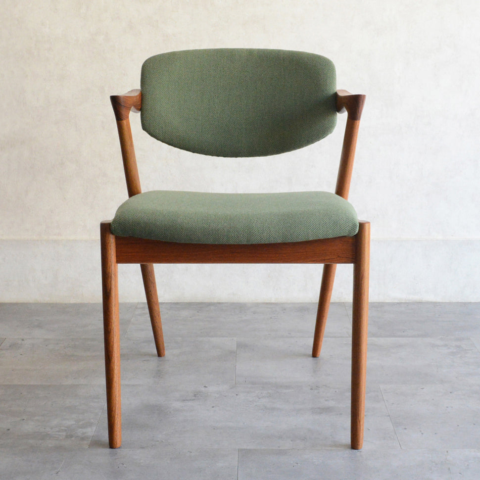 デンマークヴィンテージ Kai Kristiansen  No42チェア 5-178B(張替済グリーン）