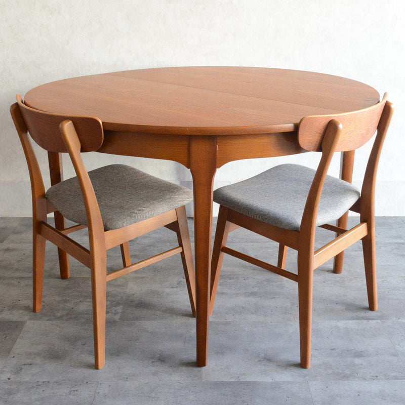 I 様ご予約商品（脚カット費用込）　Nathan ネイサン エクステンション ラウンド ダイニングテーブル 102(天板剥離再塗装済）