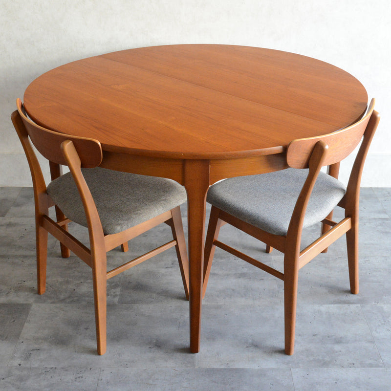 I 様ご予約商品（脚カット費用込）　Nathan ネイサン エクステンション ラウンド ダイニングテーブル 102(天板剥離再塗装済）