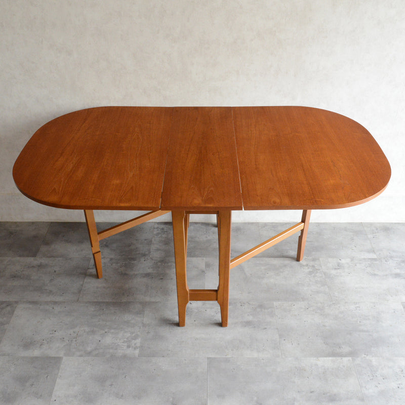 Ｌ様見学予約商品 ミッドセンチュリーチーク　ゲートレッグダイニングテーブル 47(オーバル）