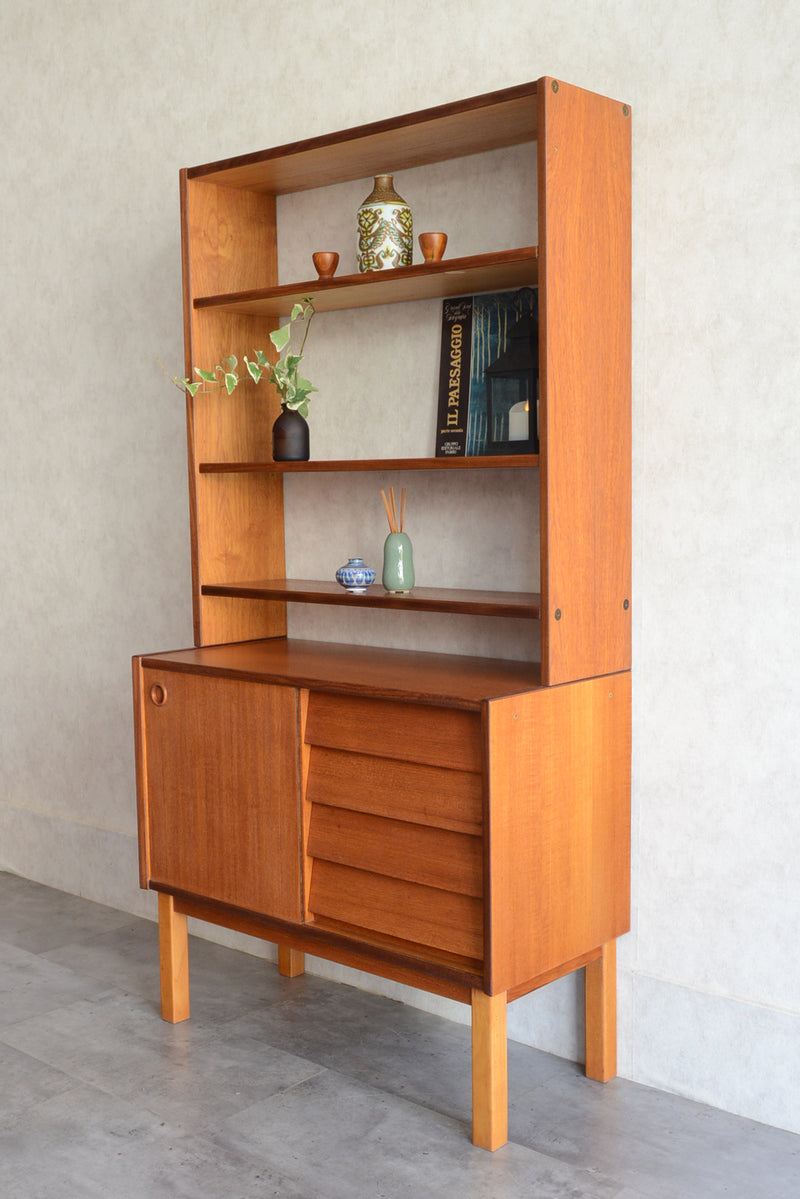 デンマーク ヴィンテージ オープンキャビネット 5-42(抽斗付）