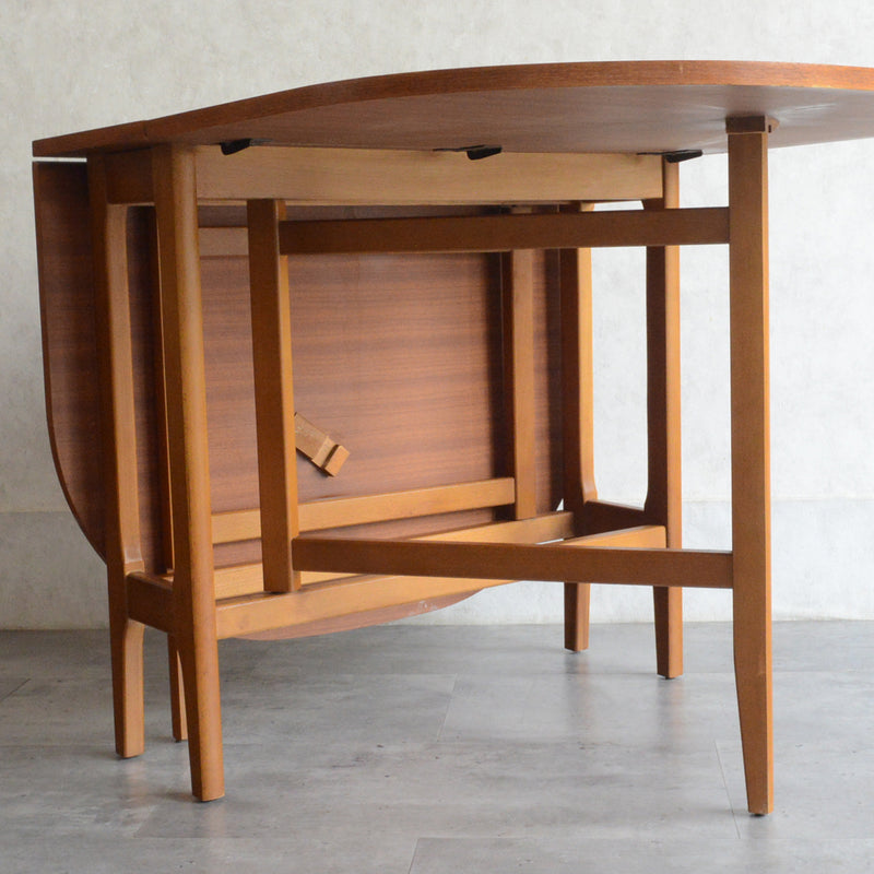 Ｌ様見学予約商品 ミッドセンチュリーチーク　ゲートレッグダイニングテーブル 47(オーバル）