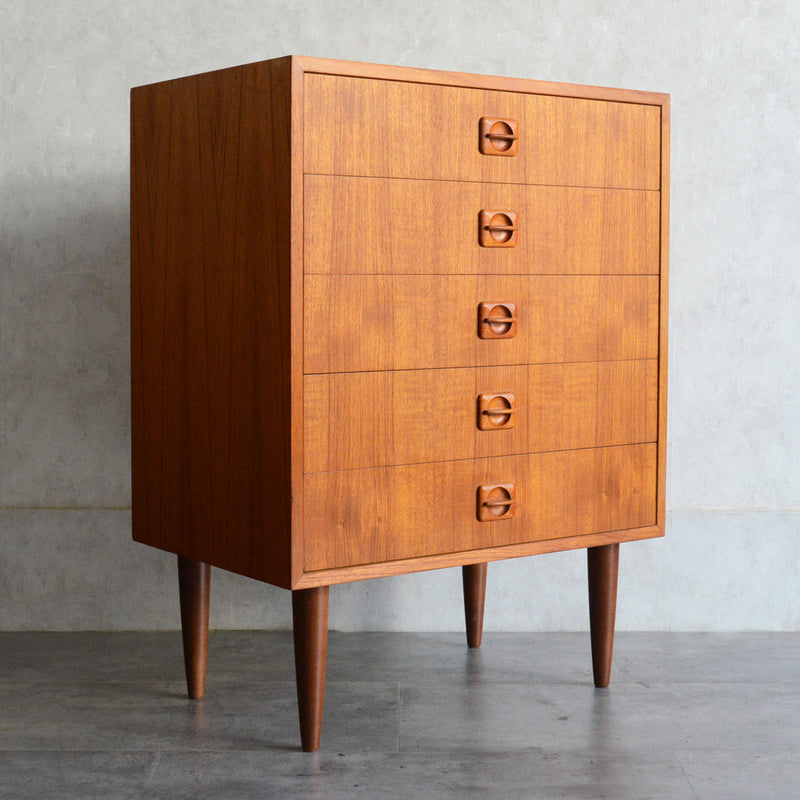 デンマーク ヴィンテージ  チーク チェスト 5段  6-15(ウッドオイル仕上）