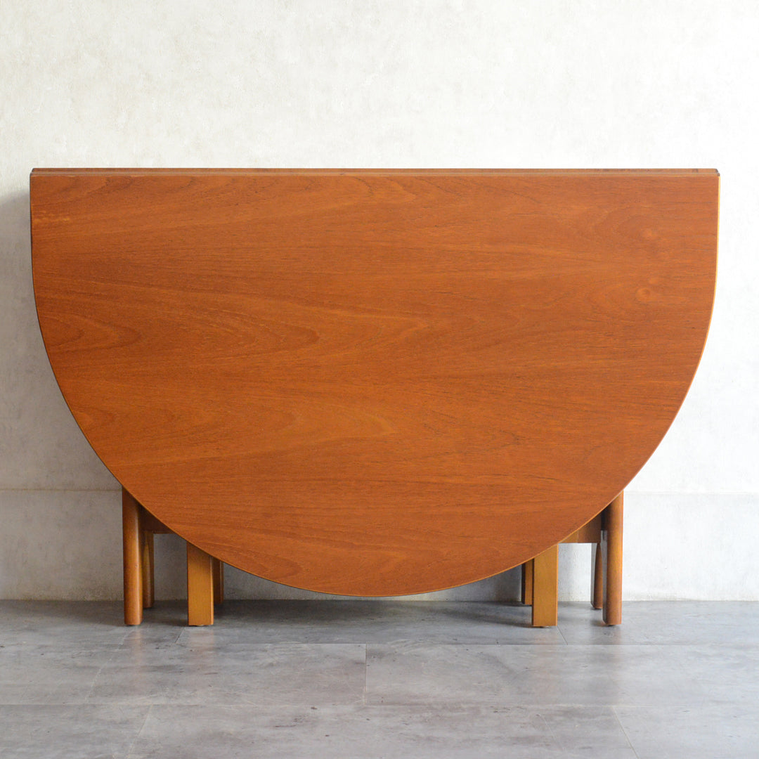 Jentique ジェンティーク　ゲートレッグテーブル 50（オーバル・天板剝離再塗装済）