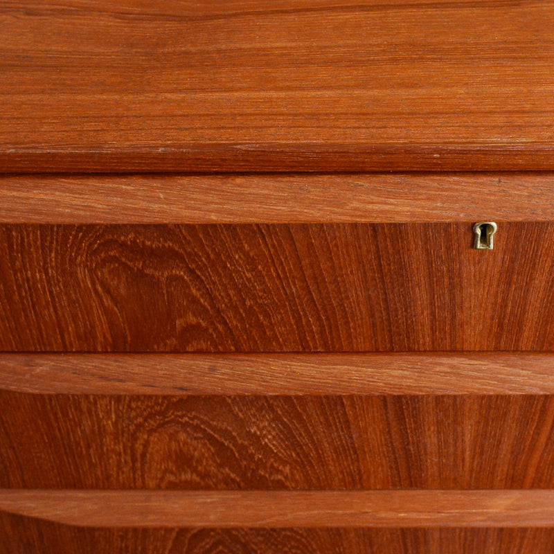 デンマークヴィンテージ  チーク３段チェスト(鍵付）6-95