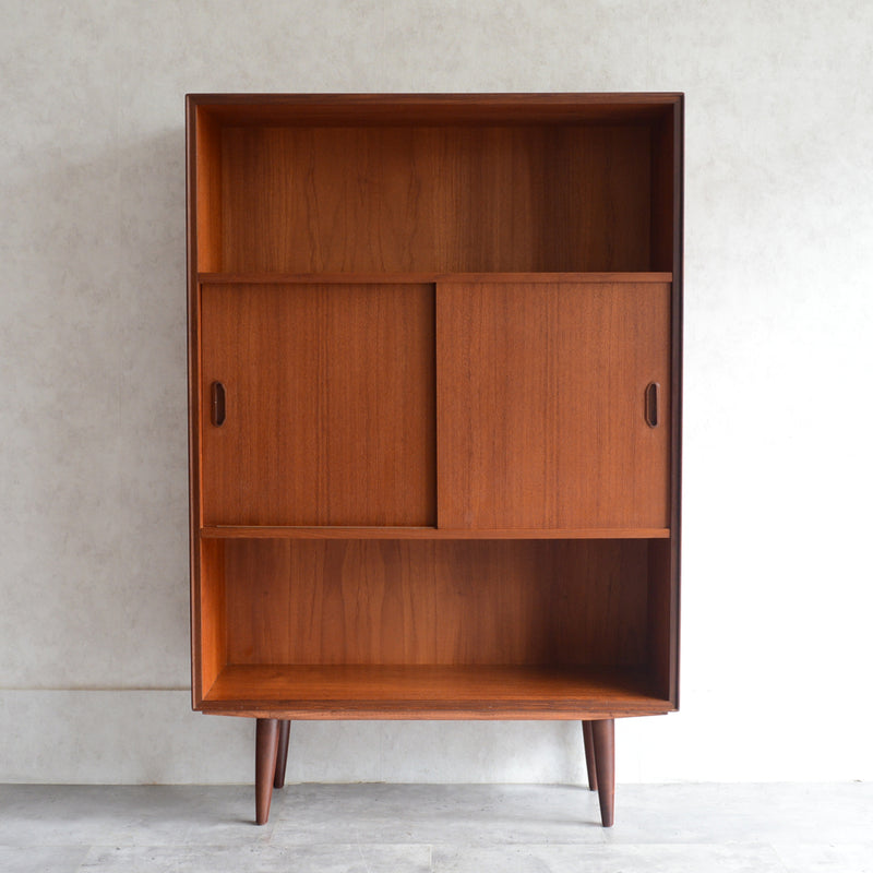 デンマーク ヴィンテージ　木扉付チークシェルフ5-10（オイル仕上）