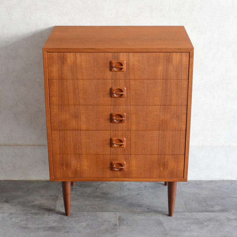 デンマーク ヴィンテージ  チーク チェスト 5段  6-15(ウッドオイル仕上）