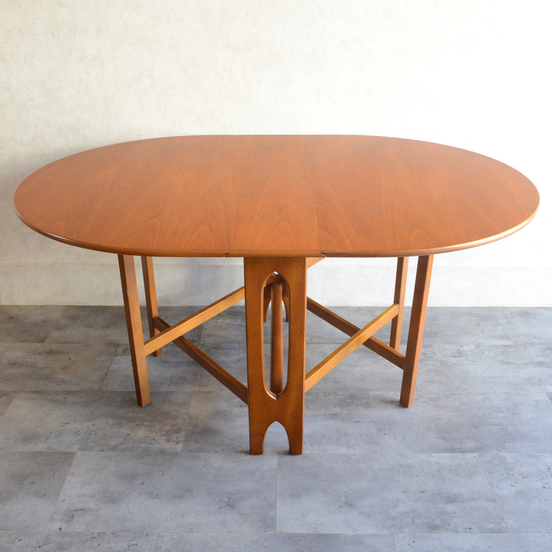 Jentique ジェンティーク　ゲートレッグテーブル 50（オーバル・天板剝離再塗装済）