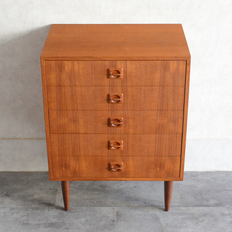 デンマーク ヴィンテージ  チーク チェスト 5段  6-15(ウッドオイル仕上）
