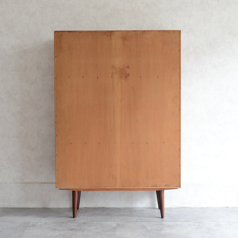 デンマーク ヴィンテージ　木扉付チークシェルフ5-10（オイル仕上）