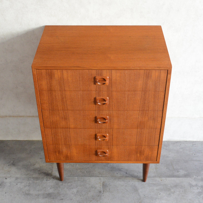 デンマーク ヴィンテージ  チーク チェスト 5段  6-15(ウッドオイル仕上）