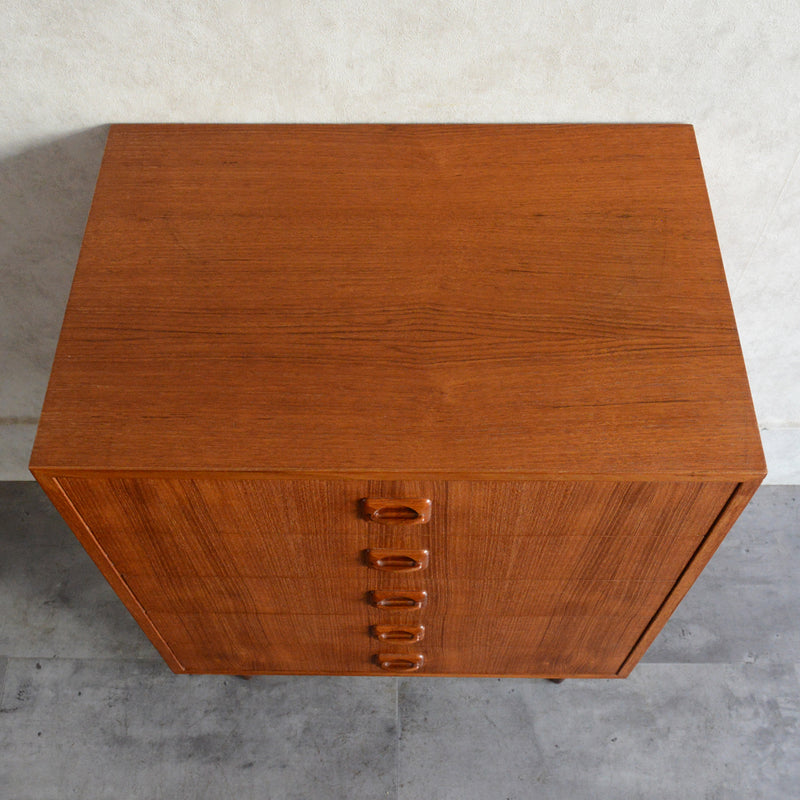 デンマーク ヴィンテージ  チーク チェスト 5段  6-15(ウッドオイル仕上）