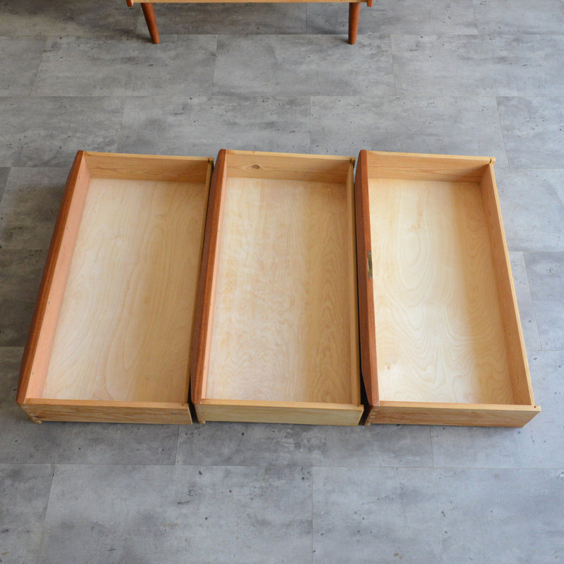 デンマークヴィンテージ  チーク３段チェスト(鍵付）6-95