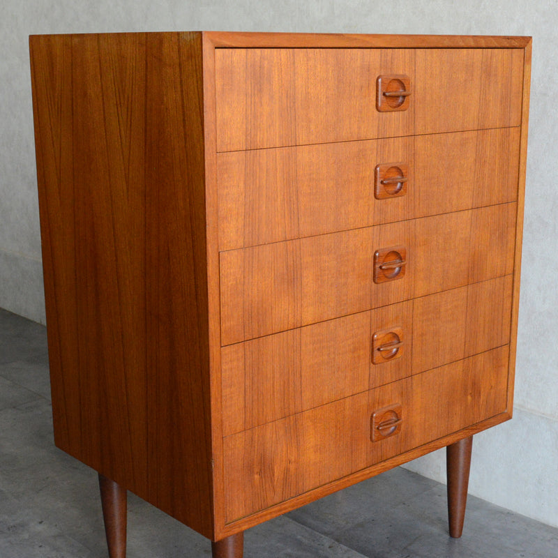 デンマーク ヴィンテージ  チーク チェスト 5段  6-15(ウッドオイル仕上）