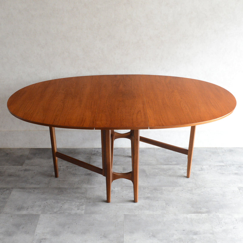 Nathan ネイサン ゲートレッグ ダイニングテーブル 100(オーバル・天板剝離再塗装済）