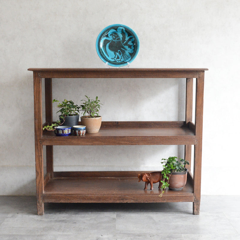 ヴィンテージ 無垢チーク　２段シェルフ　07