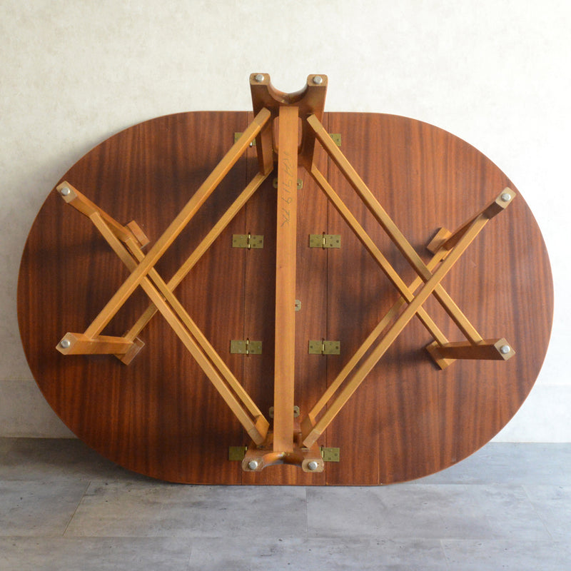 Jentique ジェンティーク　ゲートレッグテーブル 50（オーバル・天板剝離再塗装済）