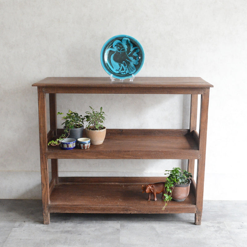 ヴィンテージ 無垢チーク　２段シェルフ　07