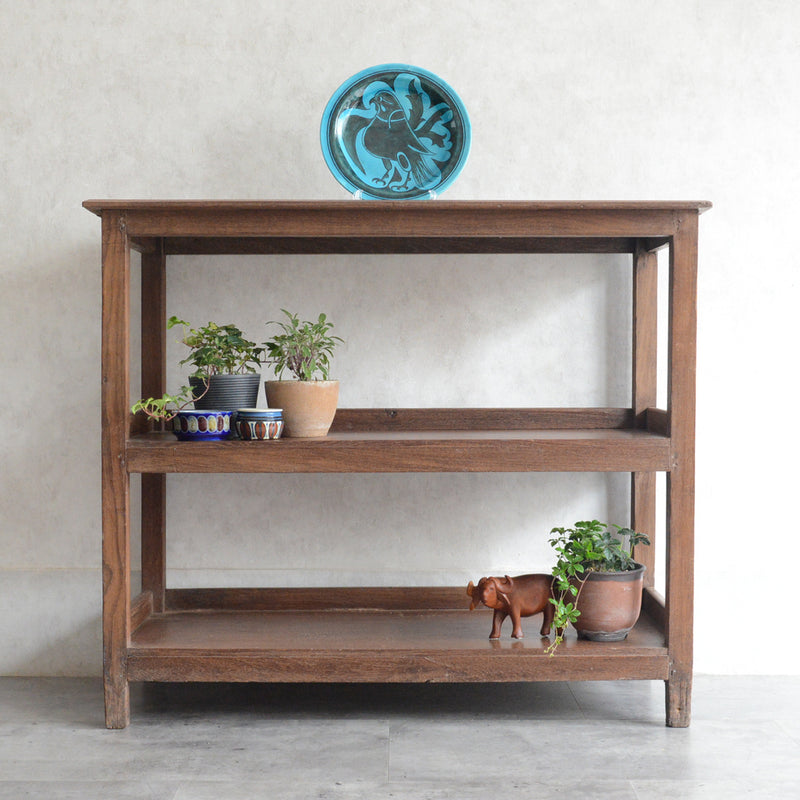 ヴィンテージ 無垢チーク　２段シェルフ　07