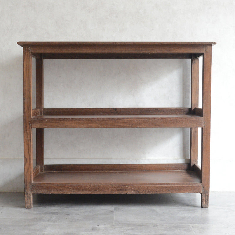 ヴィンテージ 無垢チーク　２段シェルフ　07