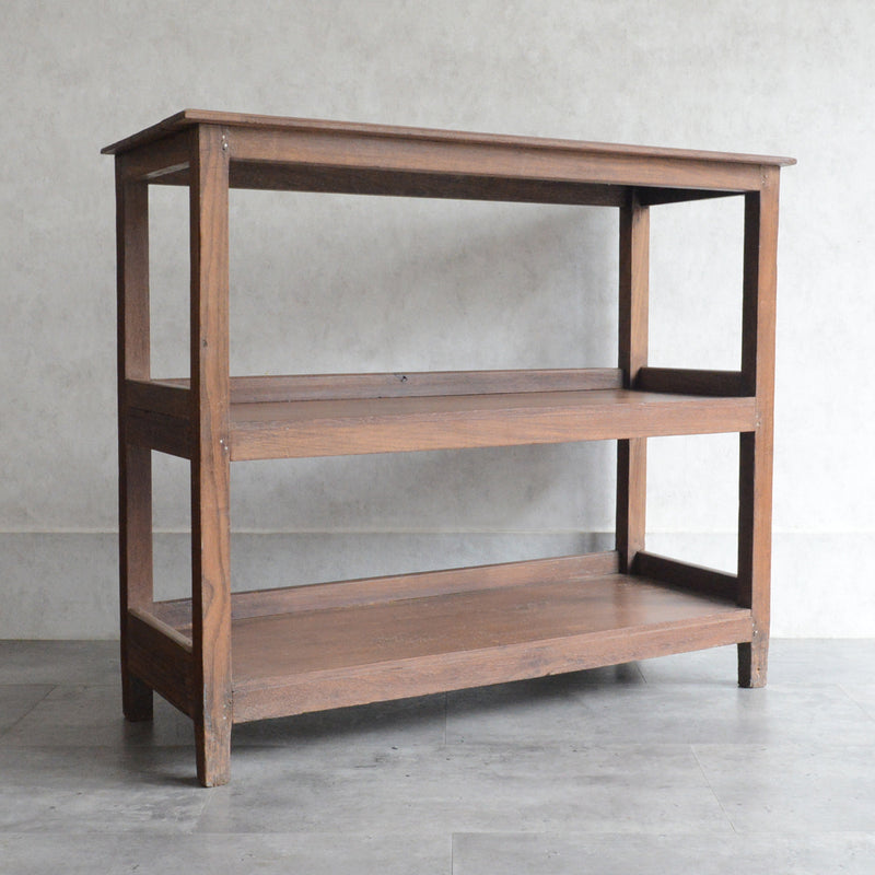 ヴィンテージ 無垢チーク　２段シェルフ　07