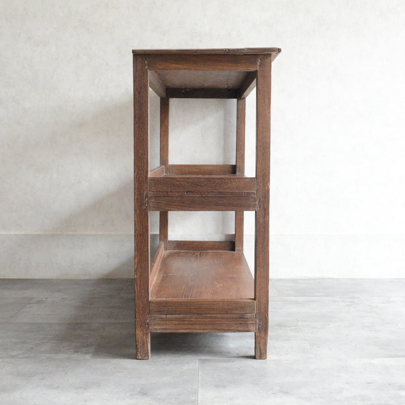 ヴィンテージ 無垢チーク　２段シェルフ　07