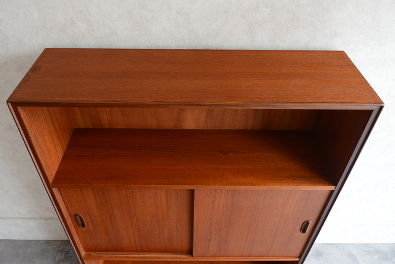 デンマーク ヴィンテージ　木扉付チークシェルフ5-10（オイル仕上）