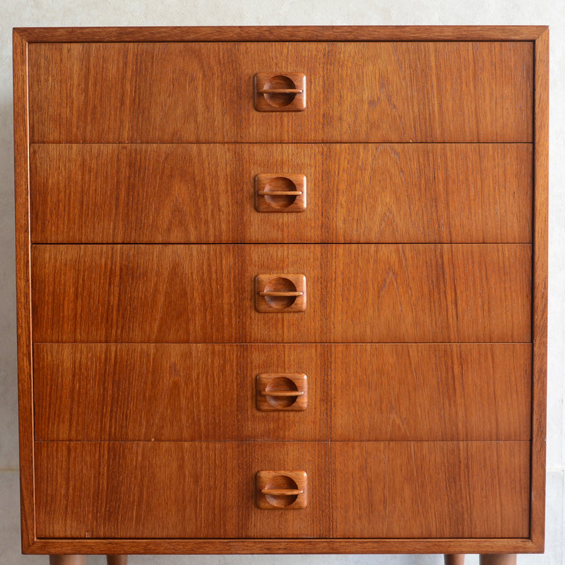 デンマーク ヴィンテージ  チーク 5段チェスト 5-32 (ウッドオイル仕上）