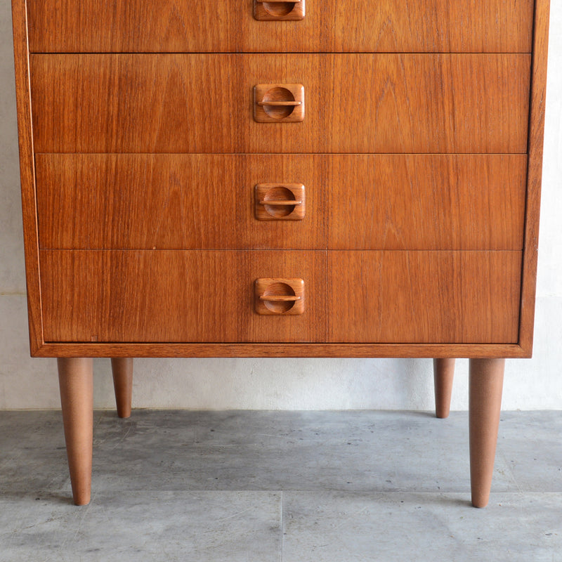 デンマーク ヴィンテージ  チーク 5段チェスト 5-32 (ウッドオイル仕上）