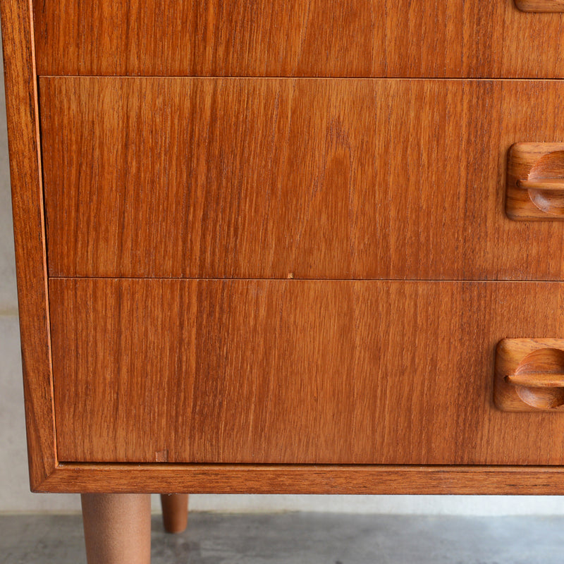 デンマーク ヴィンテージ  チーク 5段チェスト 5-32 (ウッドオイル仕上）