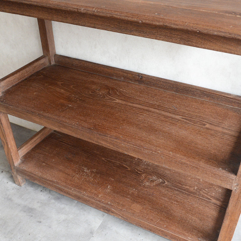 ヴィンテージ 無垢チーク　２段シェルフ　07