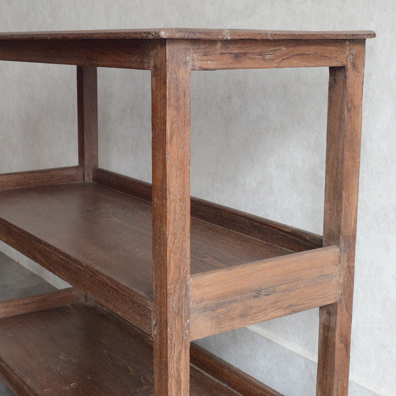 ヴィンテージ 無垢チーク　２段シェルフ　07