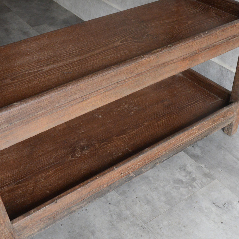 ヴィンテージ 無垢チーク　２段シェルフ　07