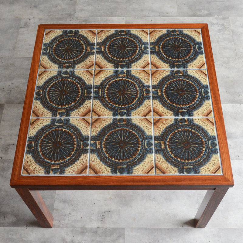 デンマークヴィンテージ タイルトップローテーブル P-17（ローズウッド）