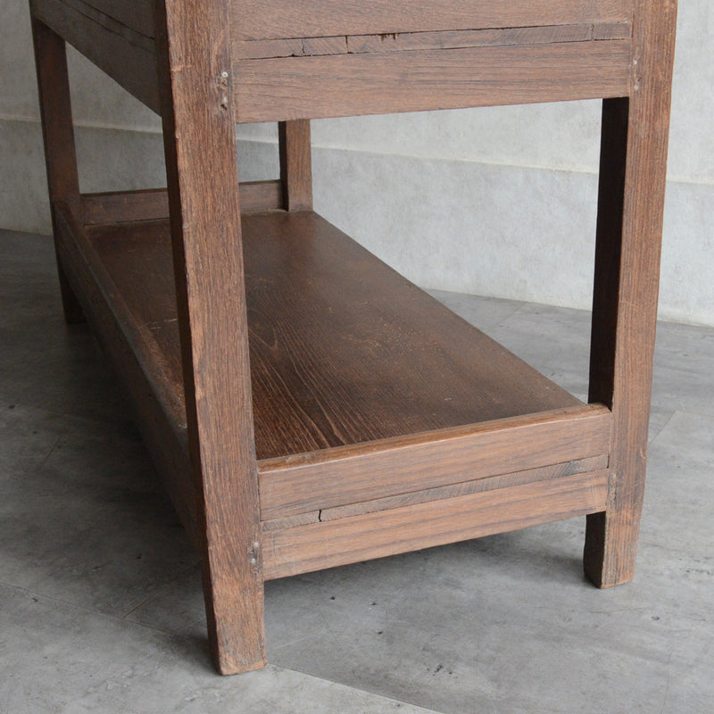 ヴィンテージ 無垢チーク　２段シェルフ　07