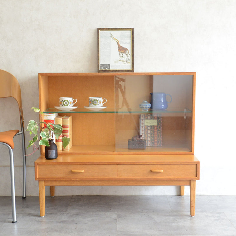 デンマーク オーク ガラスキャビネット 5-19 (オイル仕上）